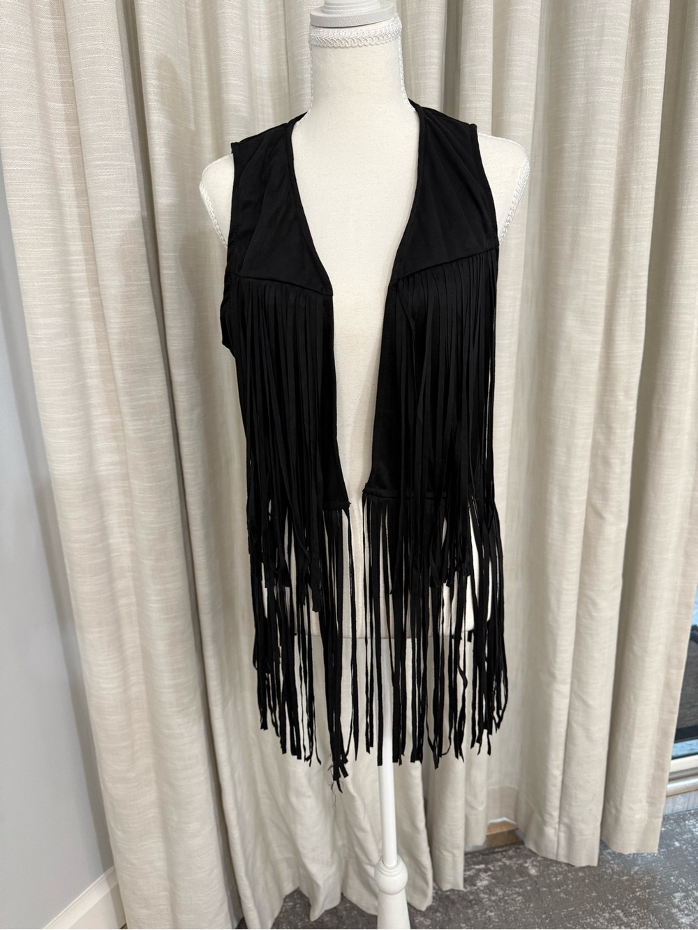 Black Fringe Vest